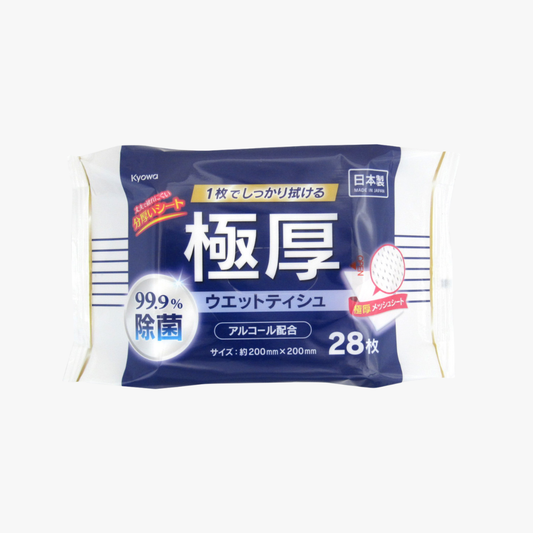 極厚99.9%除菌ウエットティシュ アルコール配合28枚（20個入り）