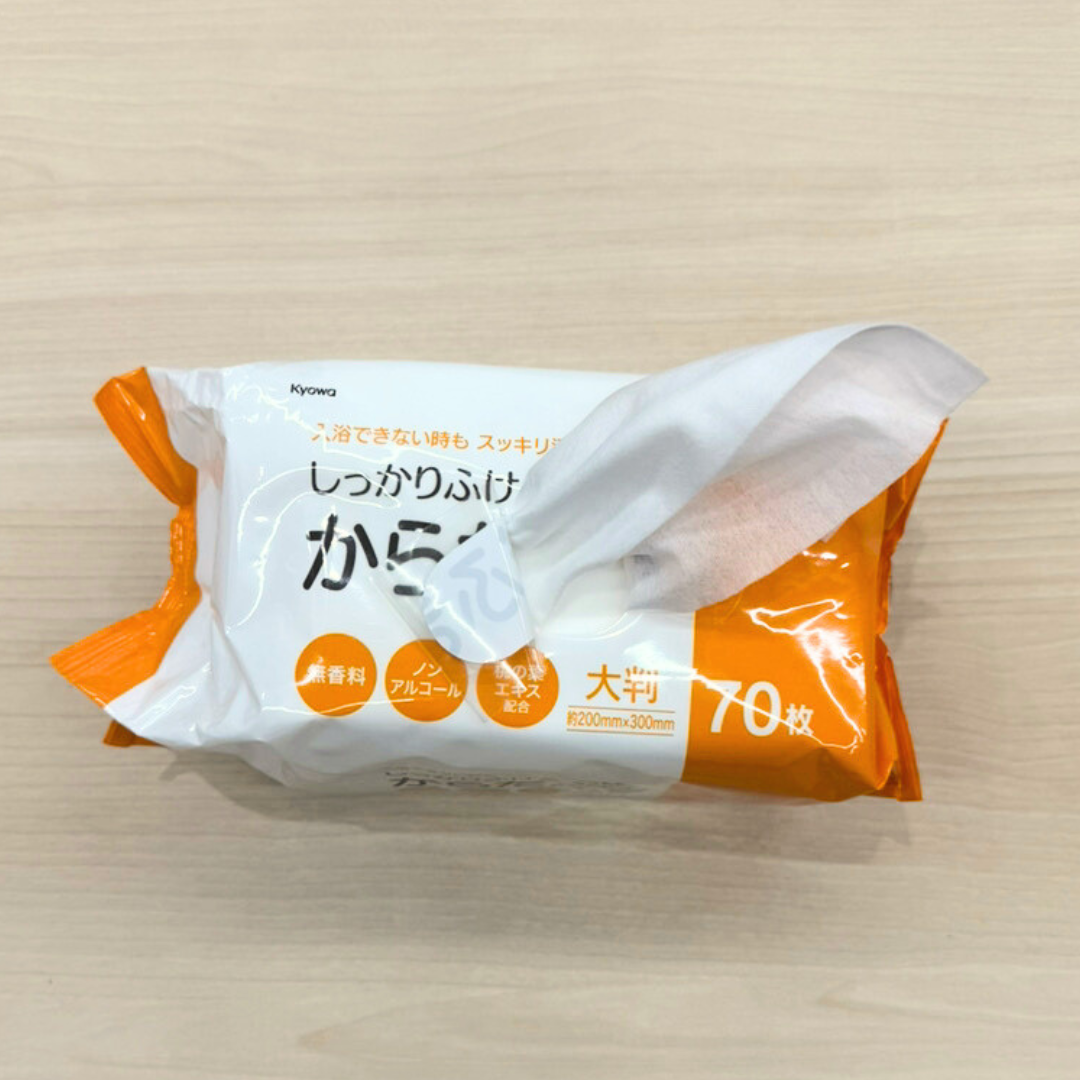 ＜業務用＞大容量：極厚からだふき大判70枚（16個入り）